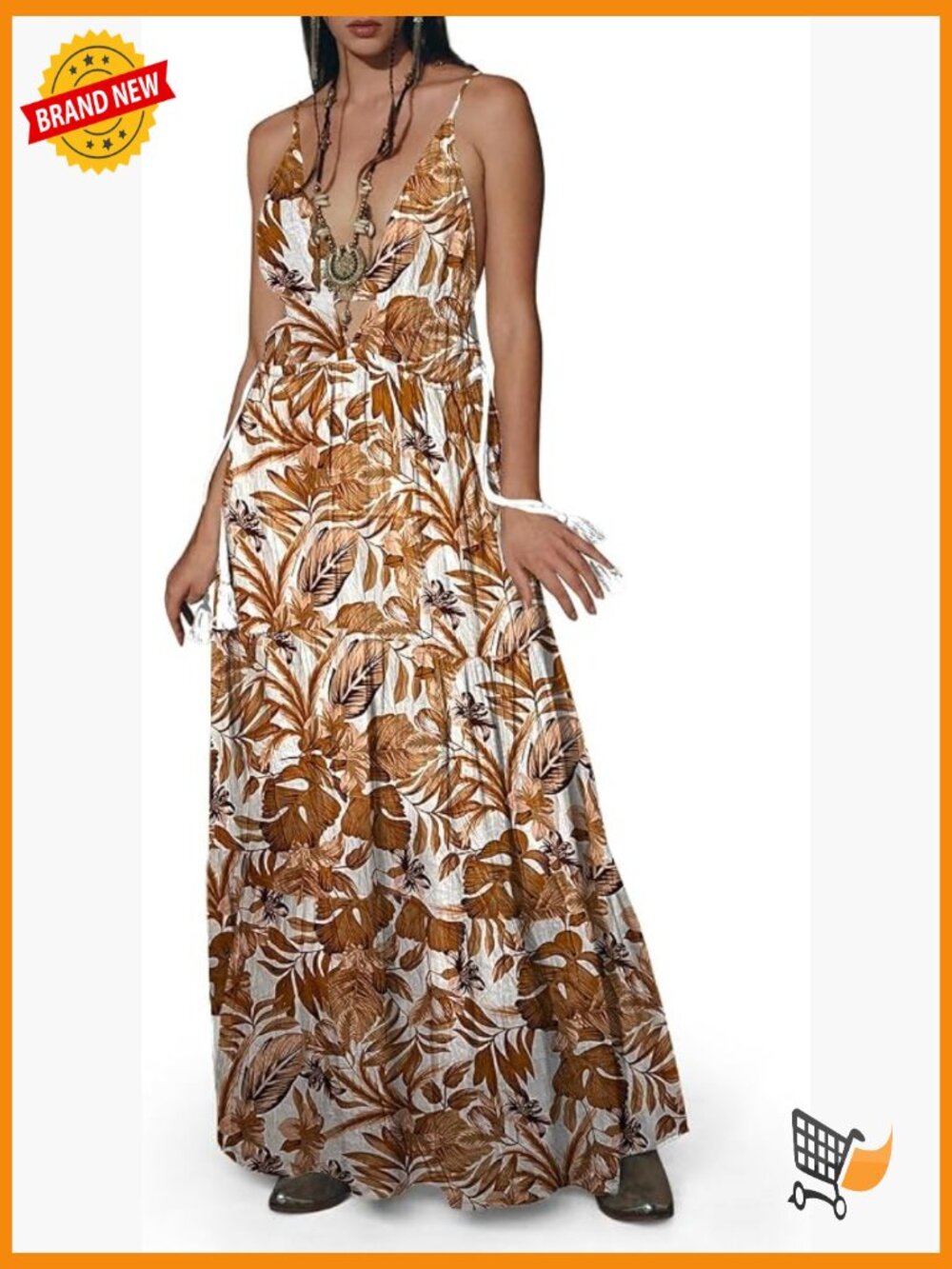 Mystical Gothic Maxi Dress with V-Neck Sleeveless Swing Silhouette